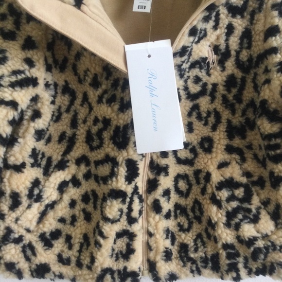 RALPH LAUREN TODDLER GIRL OCELOT SHERPA FULL ZIP JACKET SIZE 12 MONTHS NWT - Picture 8 of 15